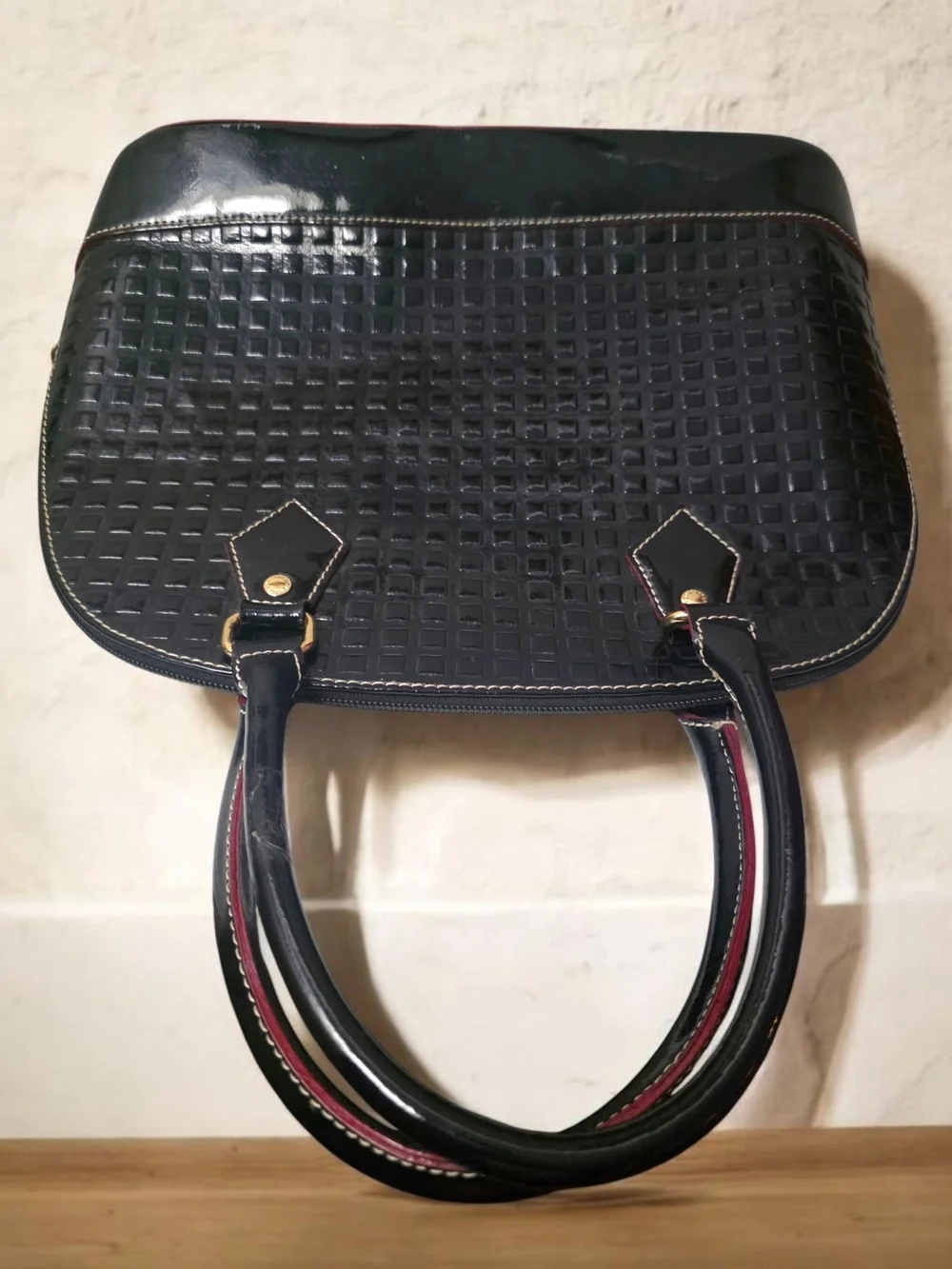 Arcadia Black Patent Satchel
